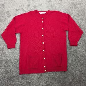Marks & Spencer St. Michael Pure New Wool Cardigan - Classic Red, US Size 14